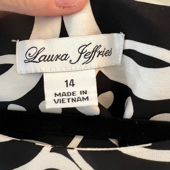 Laura Jeffries dress geometric print black white pink Size 14 - Picture 4 of 8